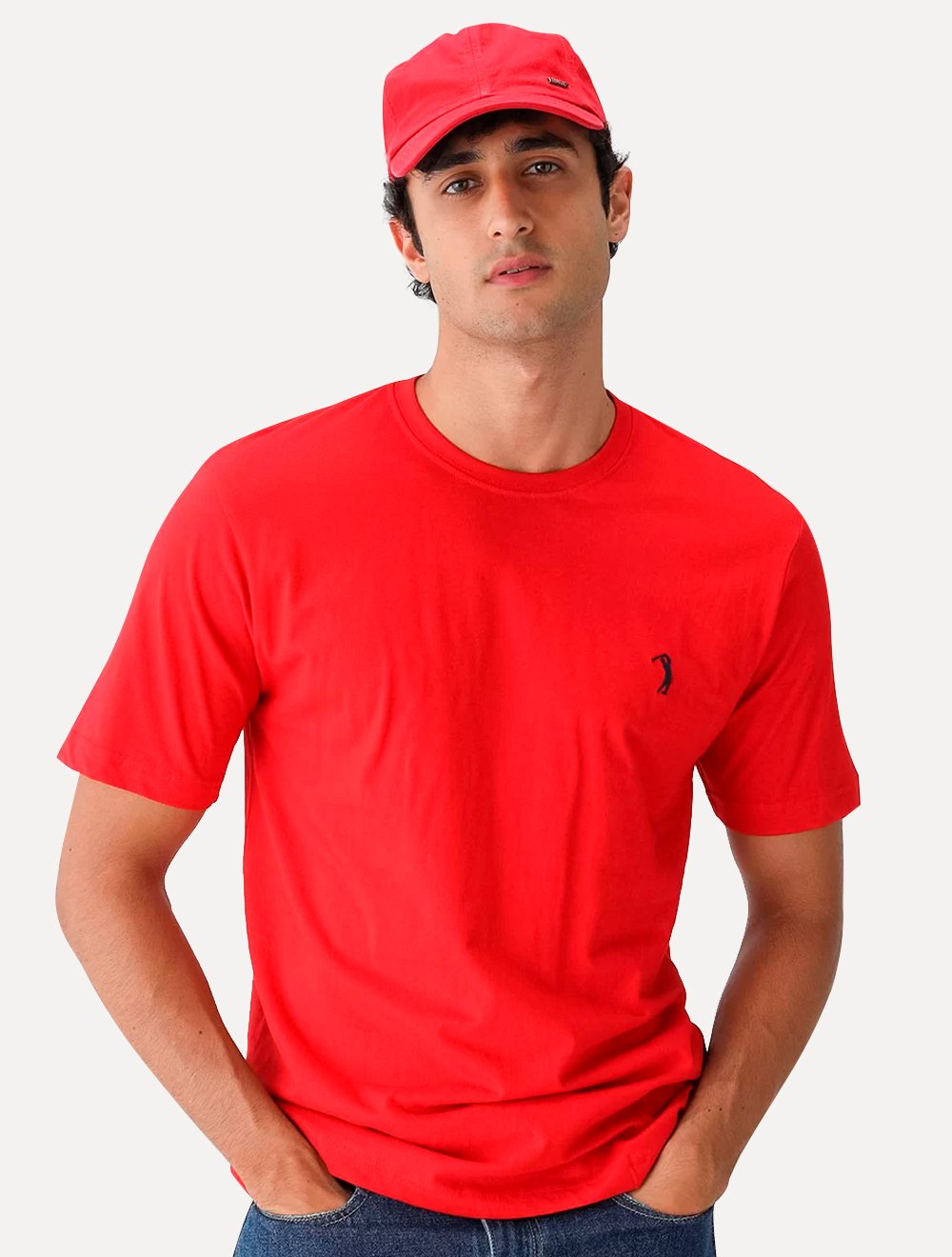 Camiseta Aleatory Masculina Dark Grey Icon Vermelha