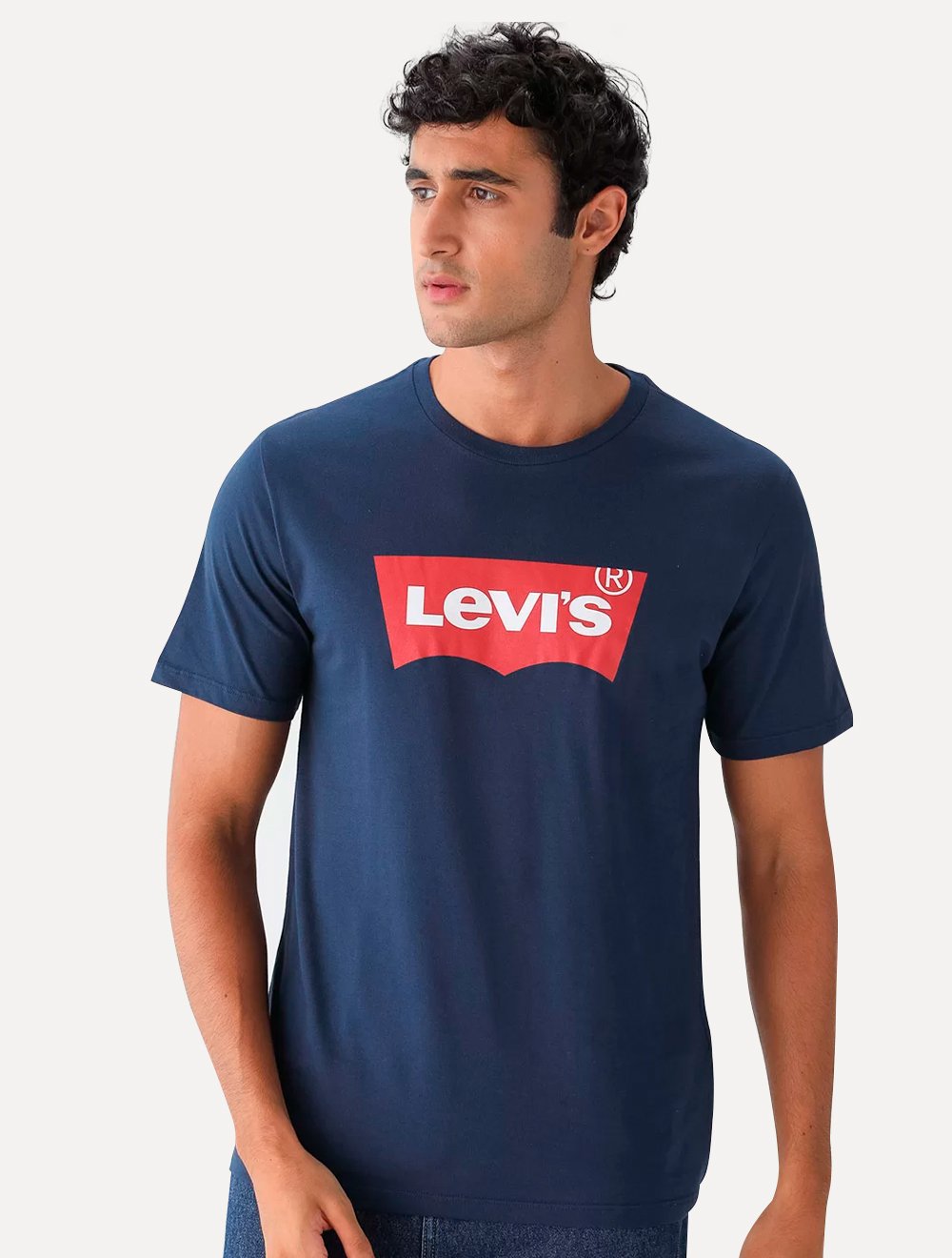 Camiseta Levis Logo Batwing Azul Marinho