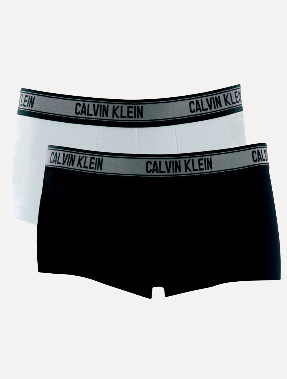 Cueca Calvin Klein Low Rise C11.09 BR00 Grey Branca e Preta Pack 2UN