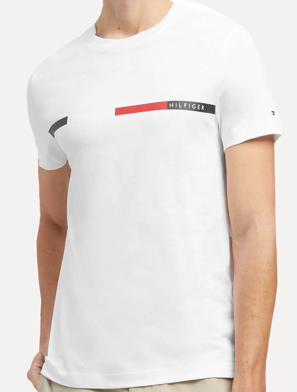 Camiseta Tommy Hilfiger Masculina Chest Bar Graphic Branca