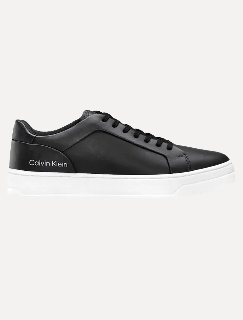 Tenis Calvin Sapatênis Couro Calvin Klein Recortes Preto