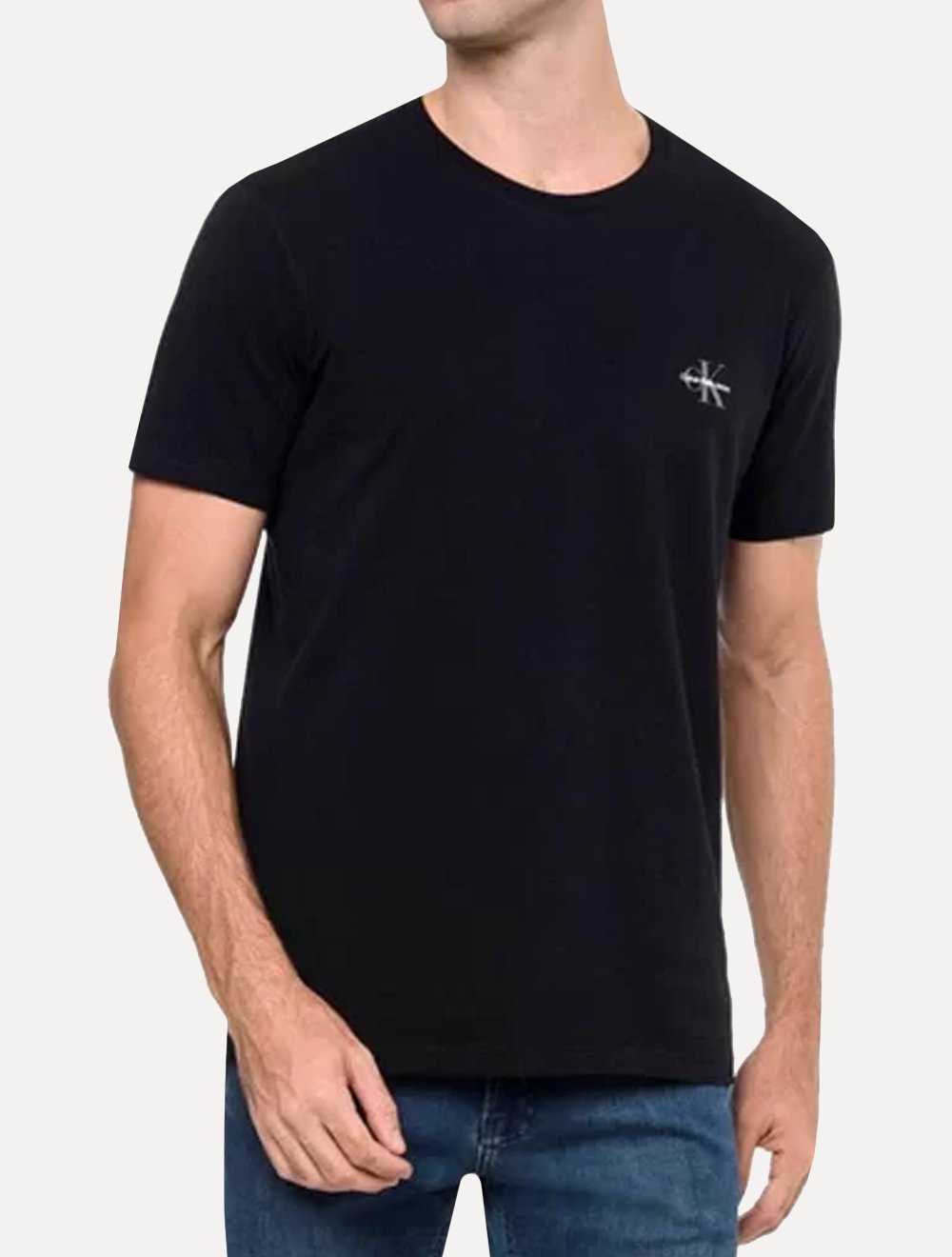 Camiseta Calvin Klein Jeans Masculina New Mono Logo Re Issue Preta