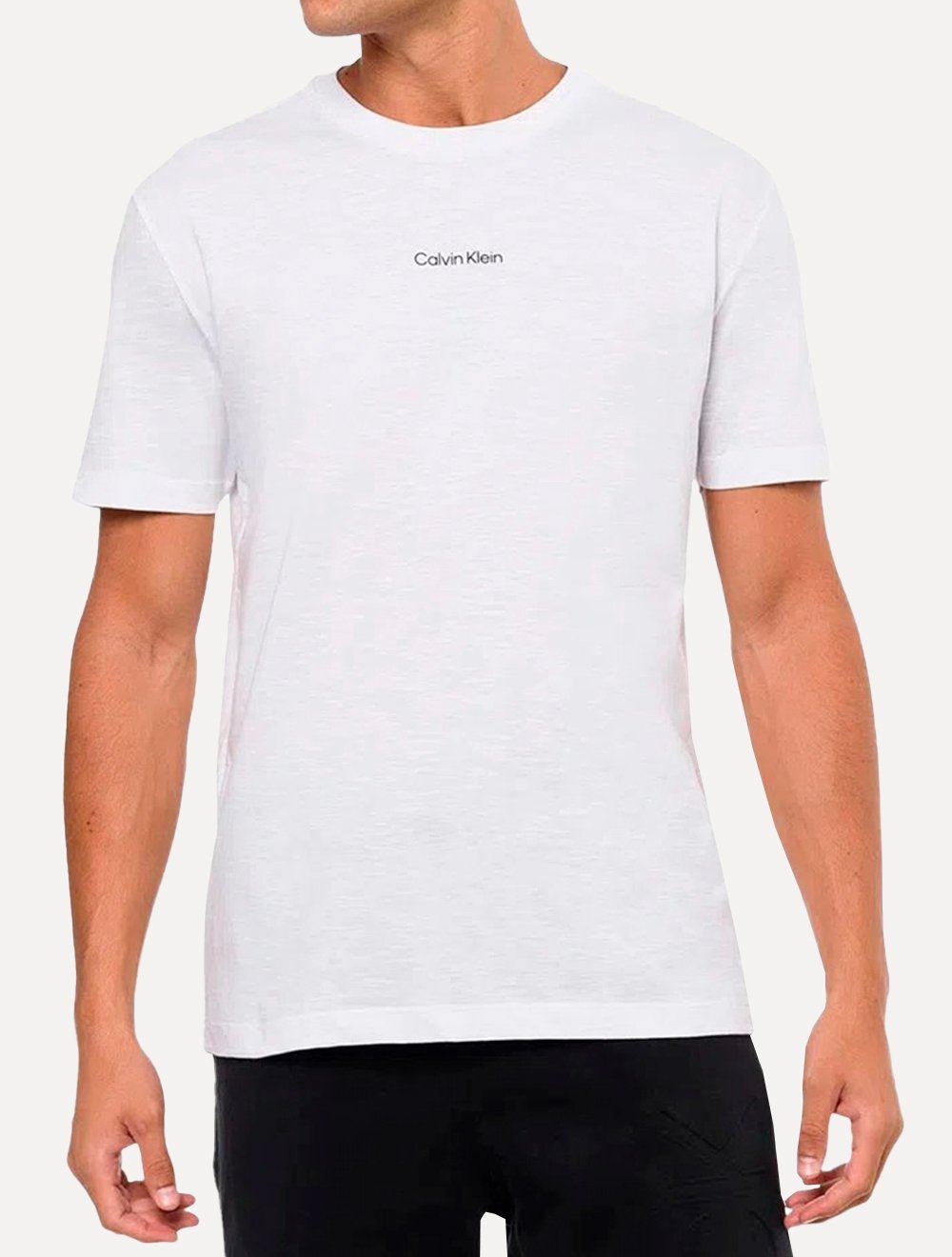 Camiseta Calvin Klein Masculina Flame Front Logo Branca