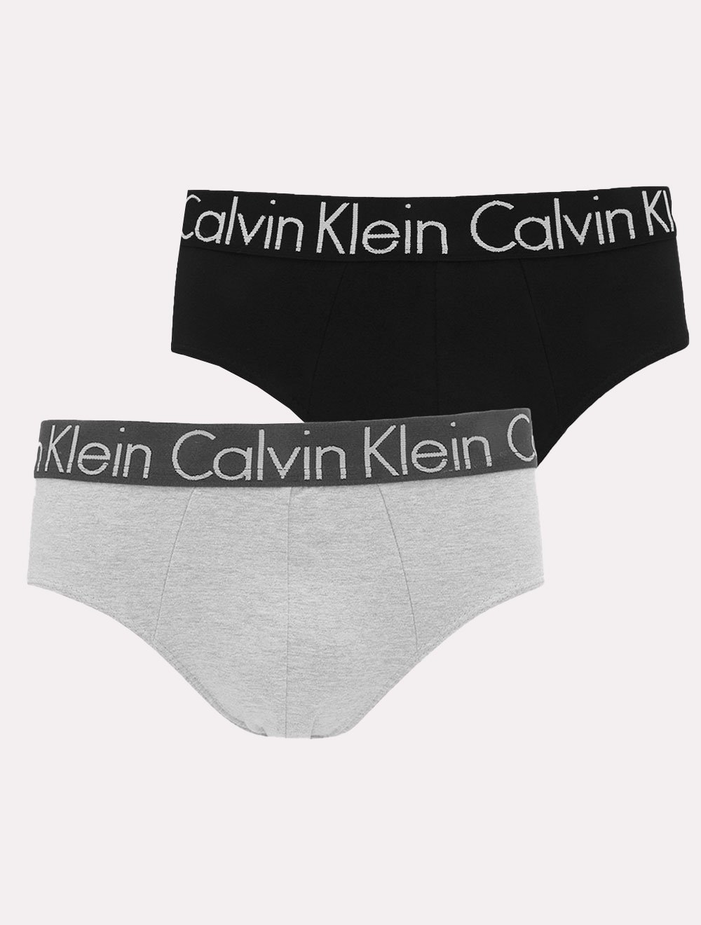 Cueca Calvin Klein Brief Cotton Stretch Preta e Cinza Pack C11.03 CZ05 2UN