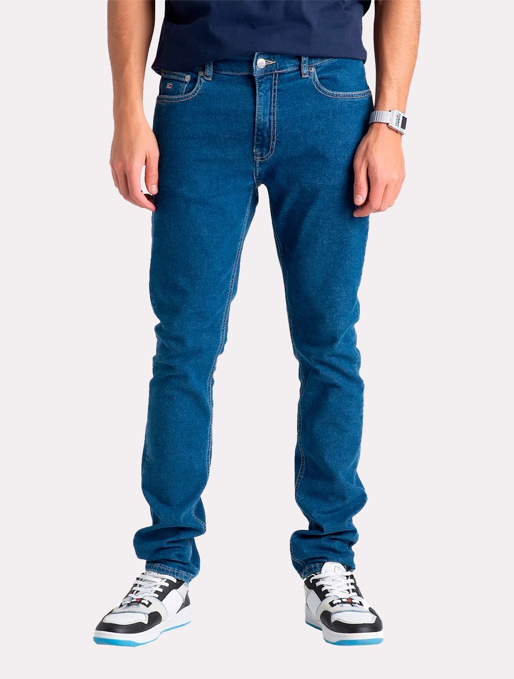 Calça Tommy Jeans Masculina Skinny Simon Denim Azul Médio