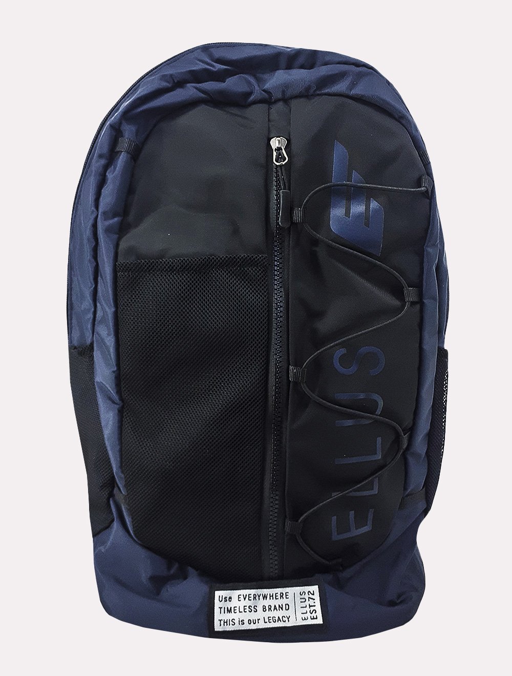 Mochila Ellus Backpack Nylon Sport Preta/Azul Marinho