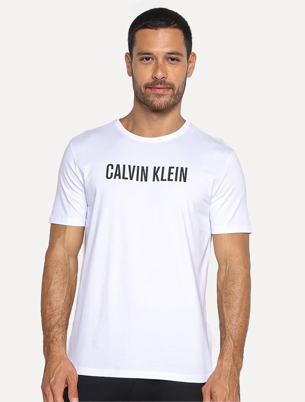 Camiseta Calvin Klein Masculina Meia Malha Intense Power Branca