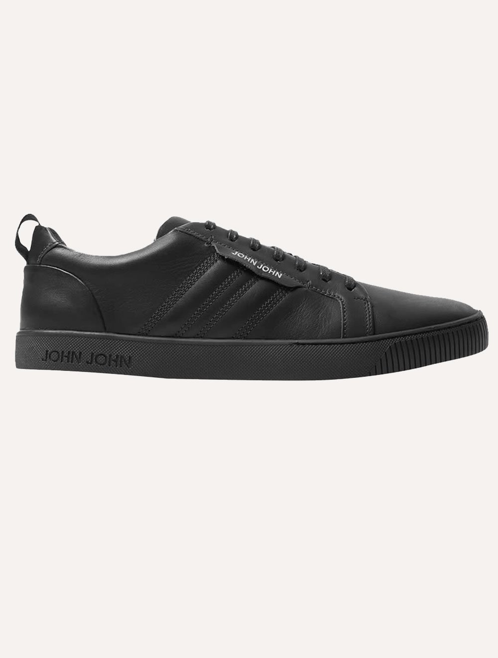 Tênis John John Masculino Boston Leather Black Preto Secret Outlet