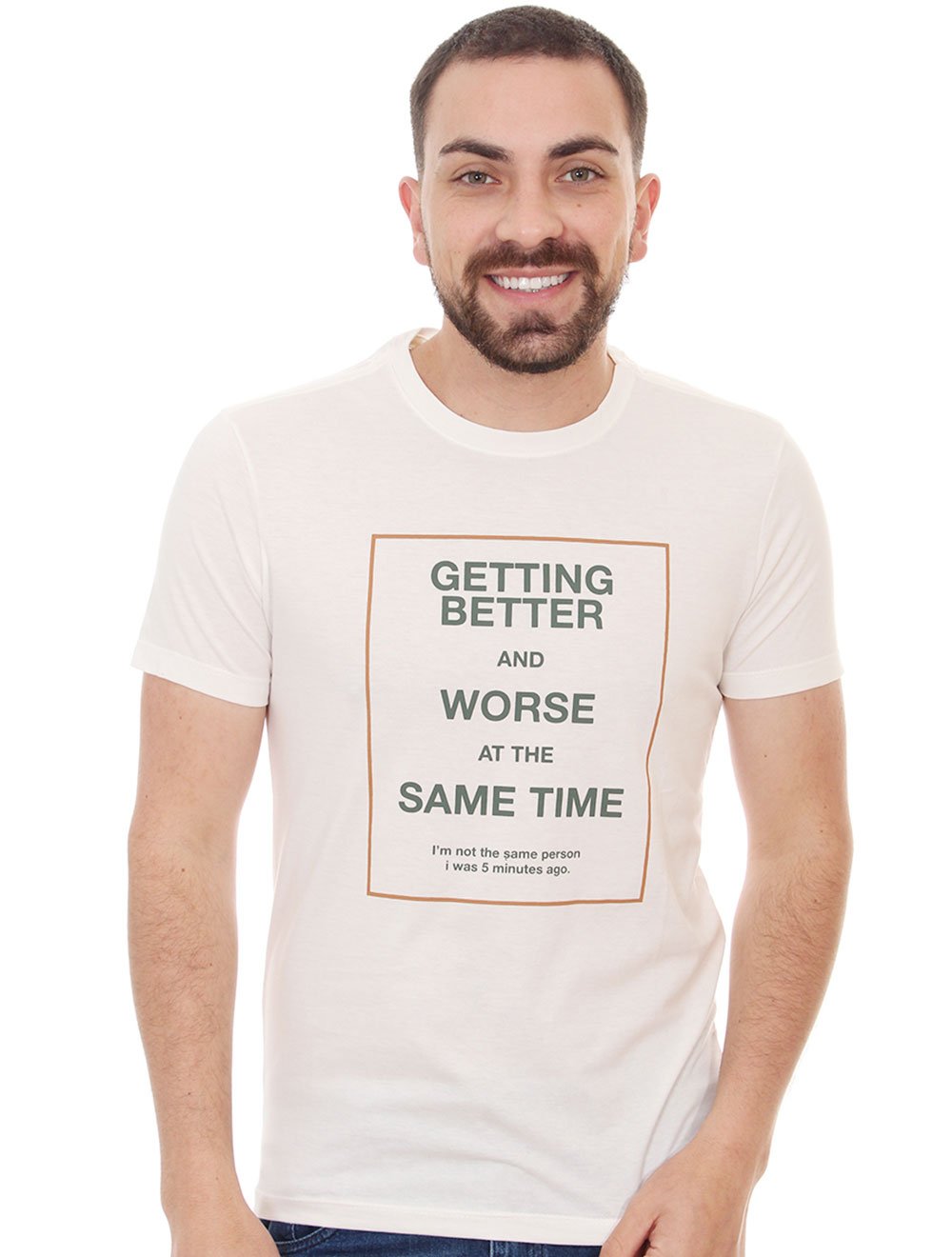 Camiseta Sergio K Masculina Better And Worse Off-White