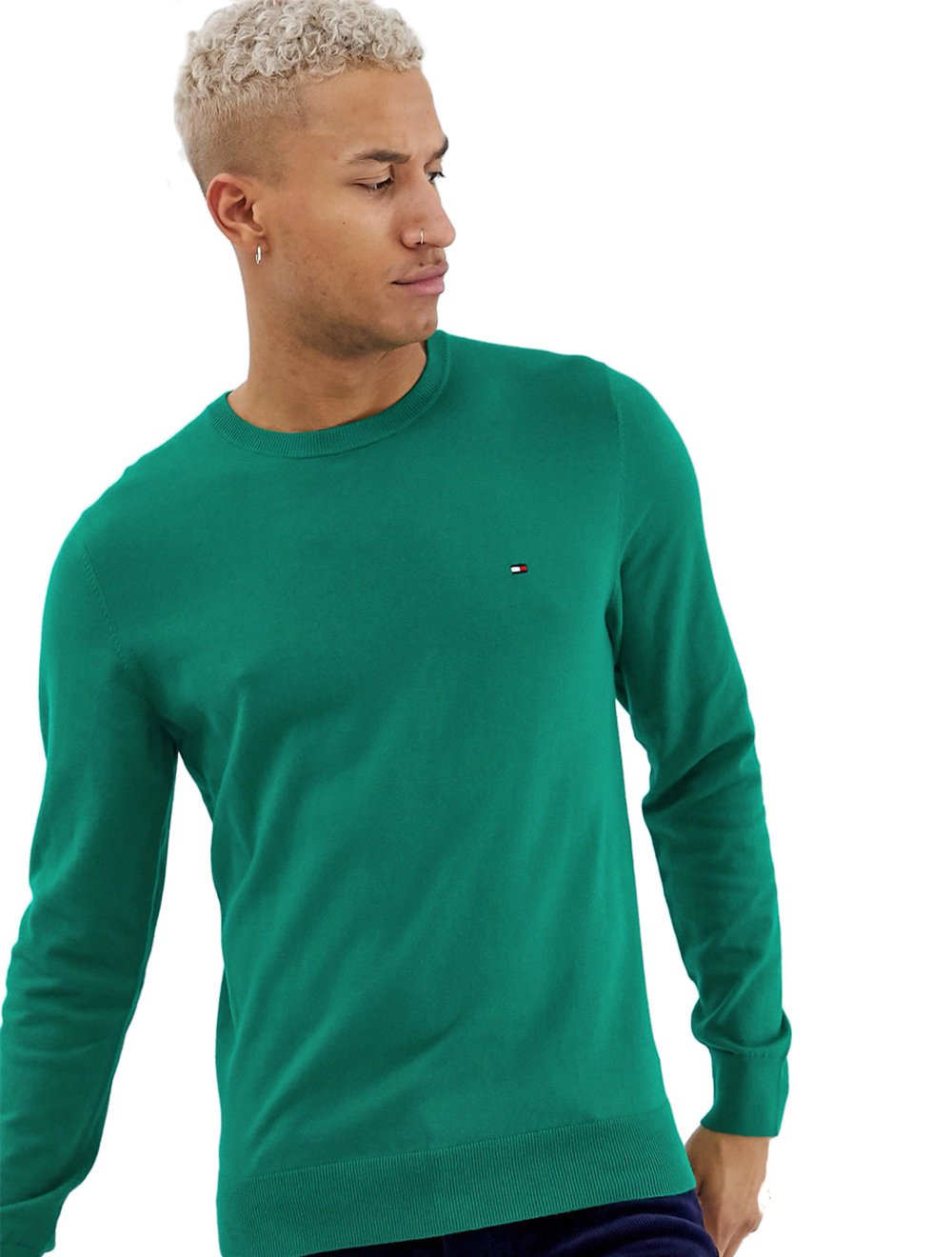 tommy hilfiger green crew neck