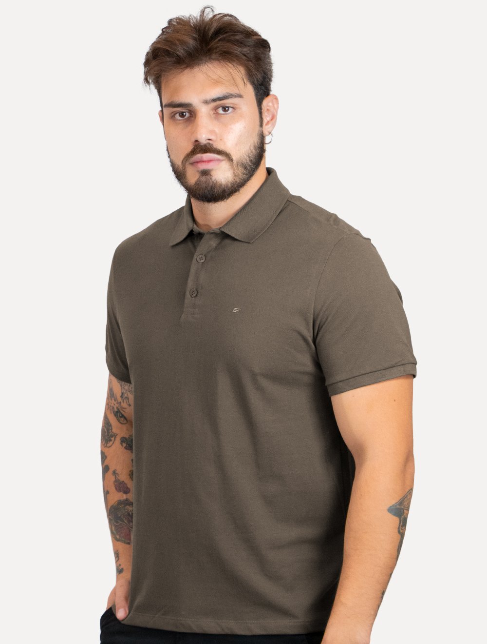 Polo Ellus Masculina Piquet Classic Easa Marrom Escuro | Secret Outlet