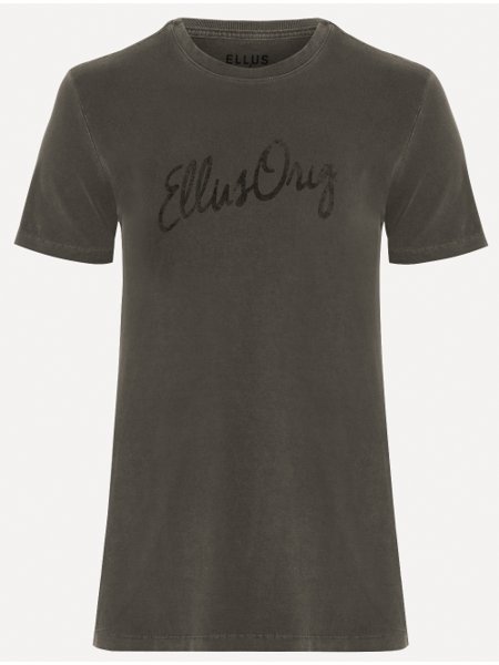 Camiseta Ellus Masculina Cotton Washed Origin. Script Grafite