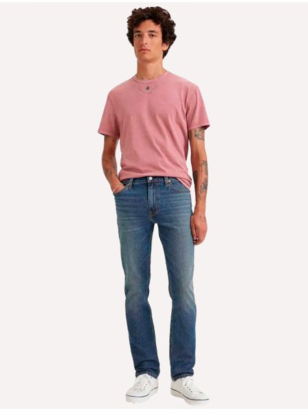 Calça Levis Jeans Masculina 511 Slim Stretch Wear Matte Blue Médio