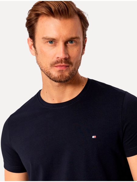 Camiseta Tommy Hilfiger Masculina Essential Tee Azul Marinho