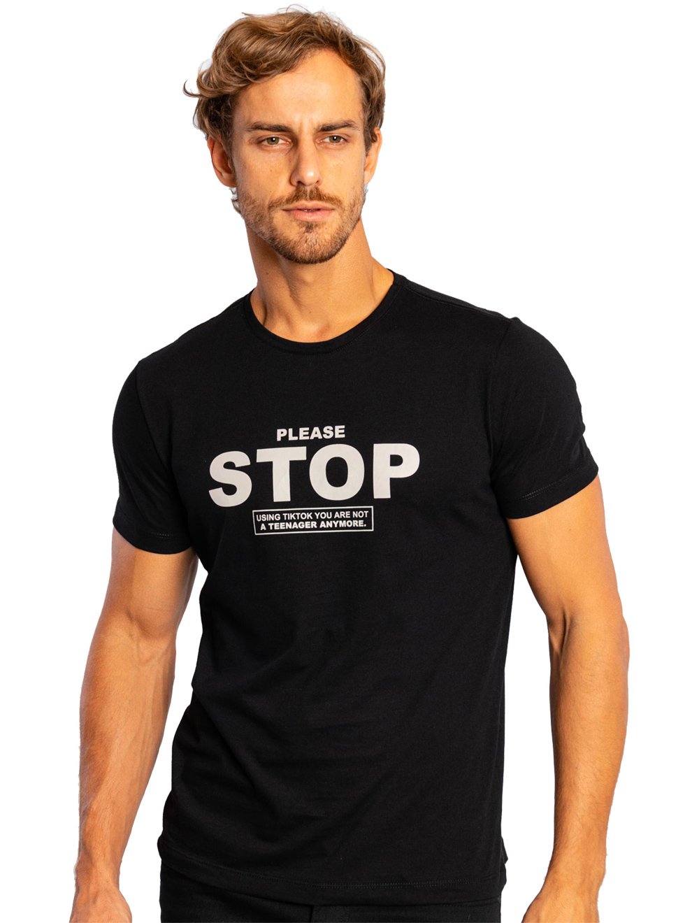 Camiseta Sergio K Masculina Please Stop TT Preta