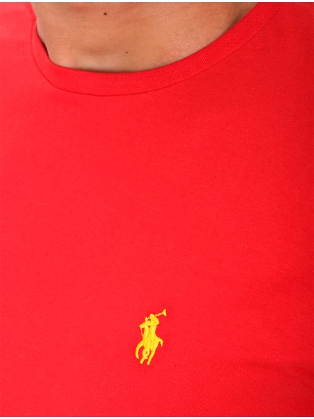 Camiseta Ralph Lauren Masculina Custom Fit Yellow Icon Vermelha