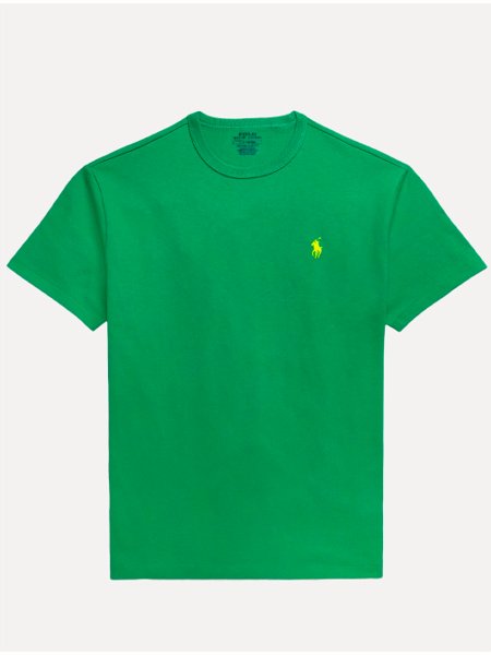 Camiseta Ralph Lauren Masculina Custom Slim Fit Yellow Icon Verde