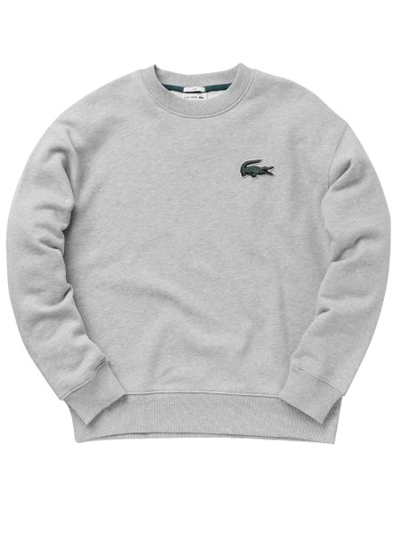 Moletom Lacoste Masculino Crewneck Loose Crocodile Badge Cinza Mescla