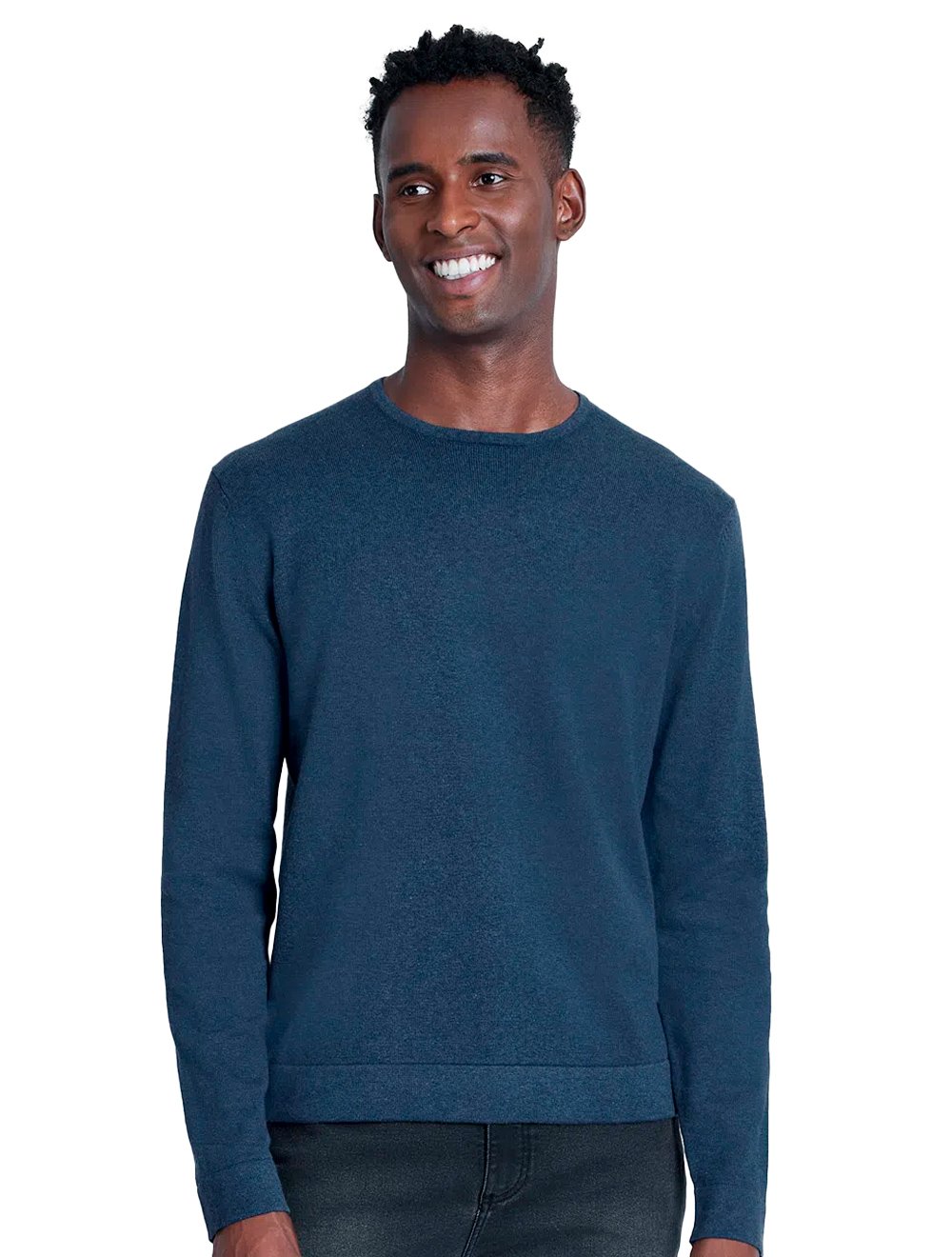 Suéter Aramis Masculino Tricot Crewneck Azul Índigo