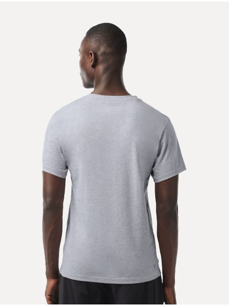 Camiseta Lacoste Masculina Sport Cotton Jersey Logo Cinza Mescla
