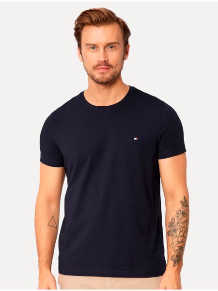 Camiseta Tommy Hilfiger Masculina Essential Tee Azul Marinho