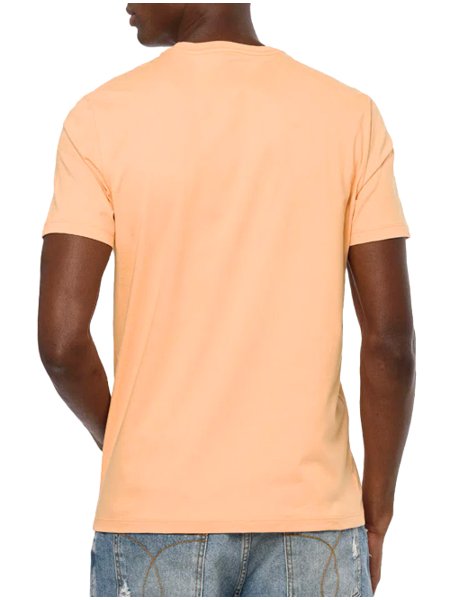 Camiseta Calvin Klein Masculina Meia Malha Basica CK Laranja Claro