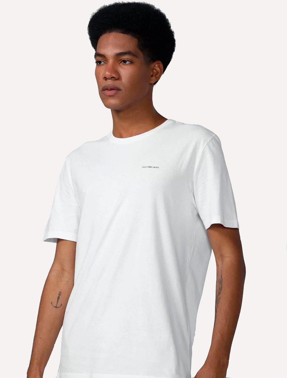 Camiseta Calvin Klein Jeans Masculina Black New Logo Branca