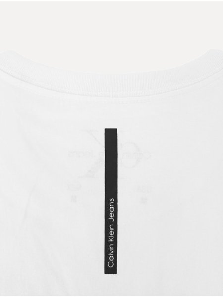 Camiseta Calvin Klein Jeans Masculina New Mono Logo Re Issue Branca