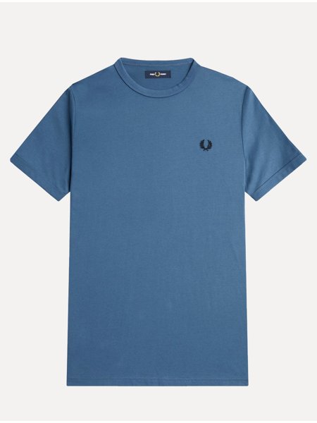 Camiseta Fred Perry Masculina Regular Ringer Logo Azul Médio | Secret ...