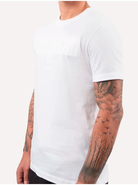 Camiseta Calvin Klein Masculina CK Embossing Branca