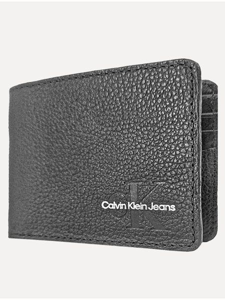 Carteira Calvin Klein Jeans Couro RE Issue Preta