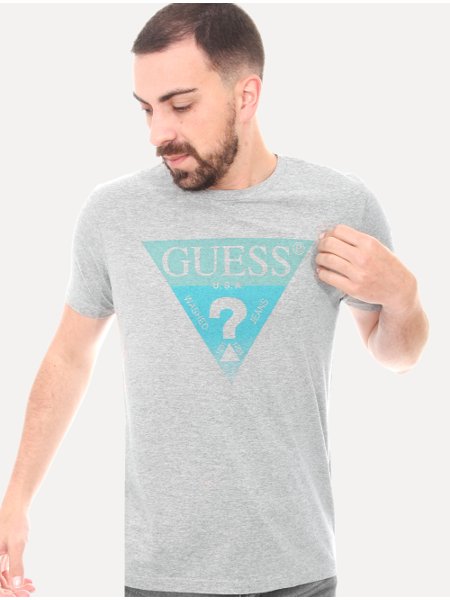 T-shirt Guess Original Cinza Mescla ﻿- Moda﻿