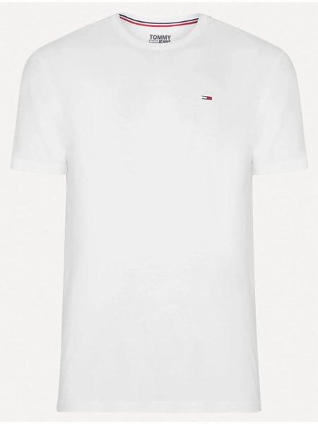 Camiseta Tommy Jeans Masculina Slim C-Neck Flag Branca