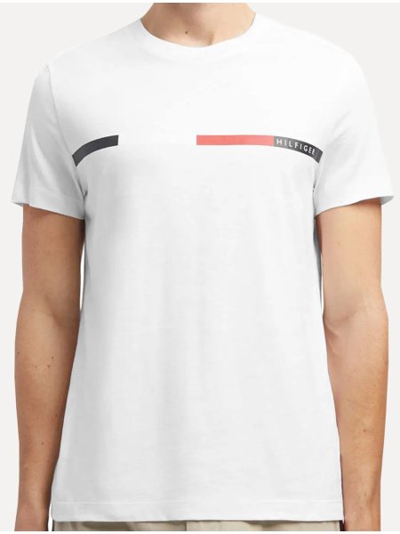Camiseta Tommy Hilfiger Masculina Chest Bar Graphic Branca