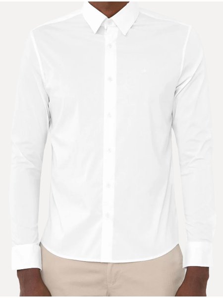 Camisa Calvin Klein Masculina Slim Cannes Essential Branca