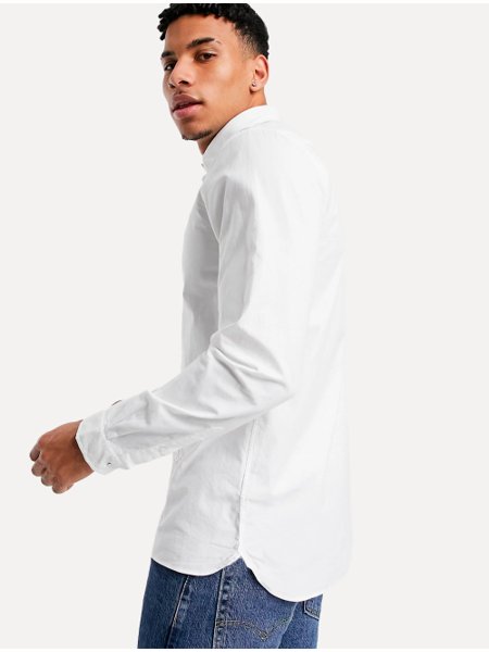 Camisa Lacoste Masculina Regular Pinpoint Cotton Oxford Branca