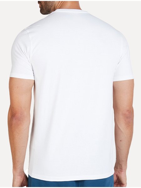 Camiseta Dudalina Masculina Ultrasoft Pima Cotton Logo Branca