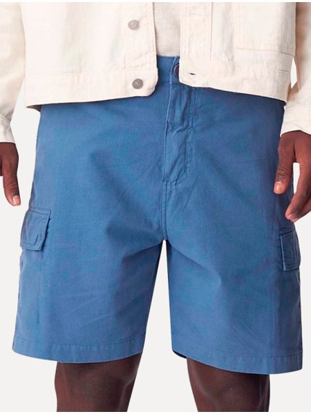 Bermuda Osklen Masculina Cargo Cotton Linen New Azul Médio