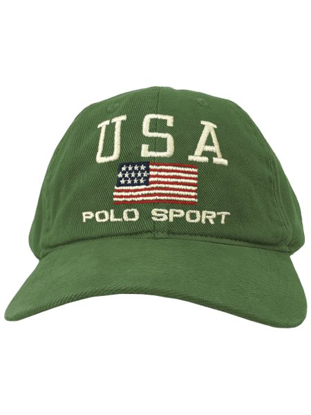 Boné Ralph Lauren US Flag USA Polo Sport Verde Escuro
