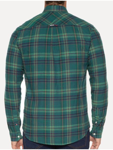 Camisa Tommy Jeans Masculina Xadrez Scottish Verde Escuro