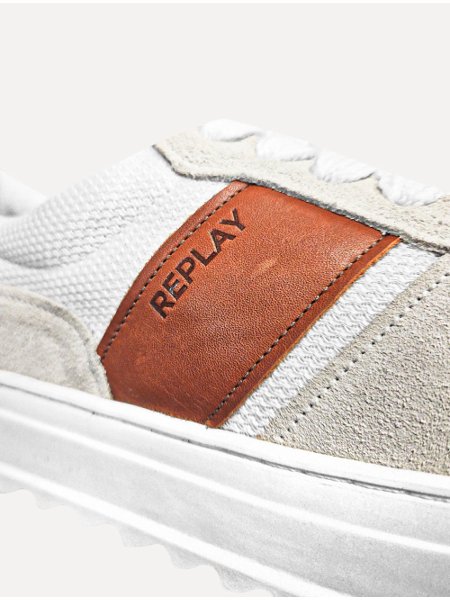 Tênis Replay Masculino Casual Low Textile Suede Branco