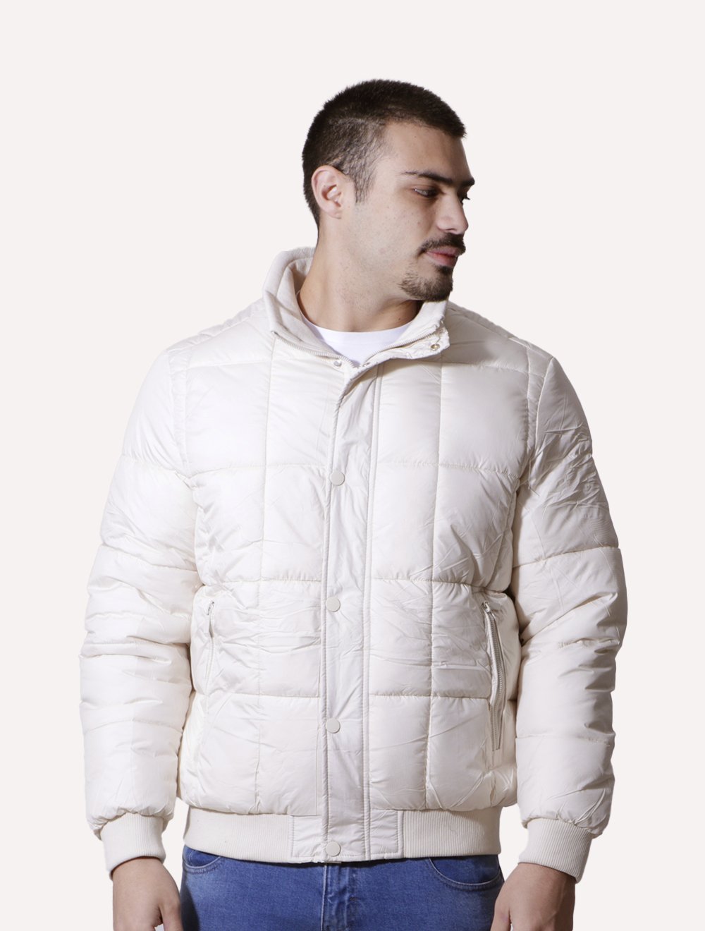 Jaqueta Victory Eagle Masculina Puffer Buttons Off-White