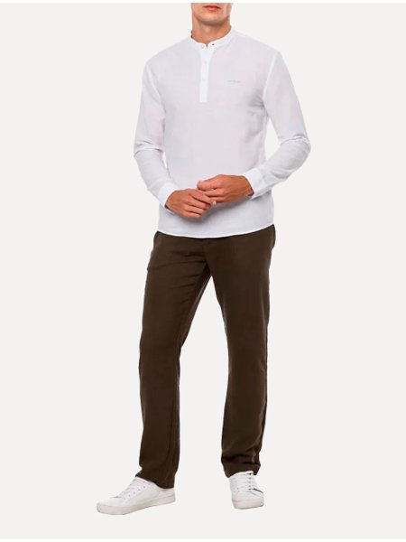 Camisa Calvin Klein Jeans Masculina Bata Regular Lisa Branca