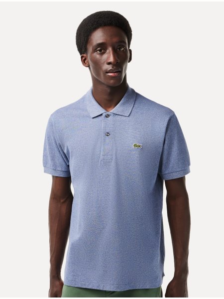Polo Lacoste Masculina Classic Fit Mescla Azul