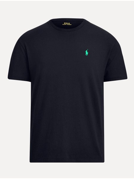 Camiseta Ralph Lauren Masculina Custom Slim Fit Green Icon Preta