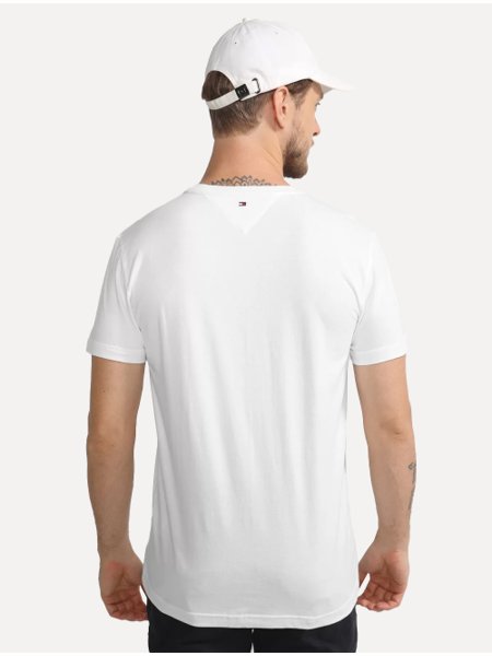 Camiseta Tommy Hilfiger Masculina Small Circle Chest Branca
