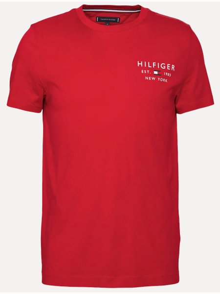Camiseta Tommy Hilfiger Masculina  Brand Love Small Logo Vermelha