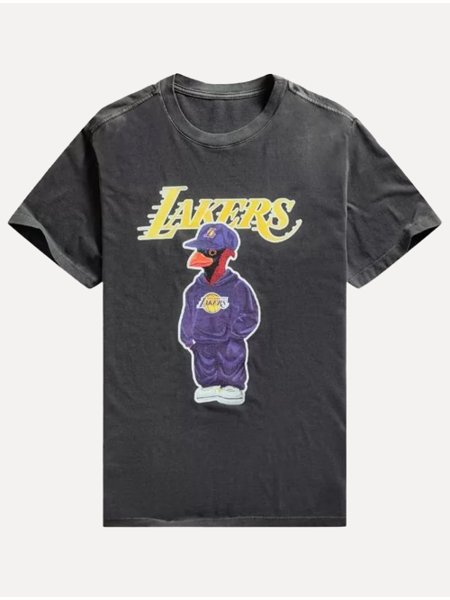 Camiseta Reserva Masculina Estampada Mascote Lakers Chumbo