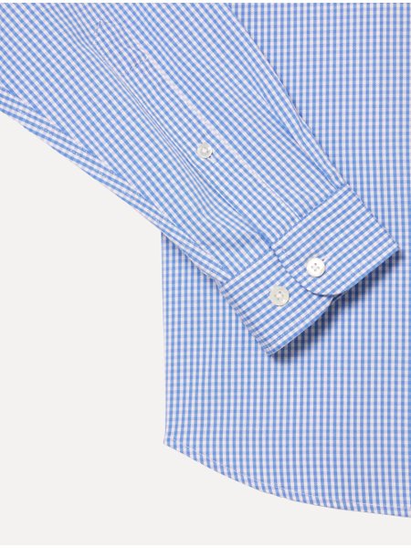 Camisa Lacoste Masculina Regular Casual Cotton Xadrez Azul/Branca