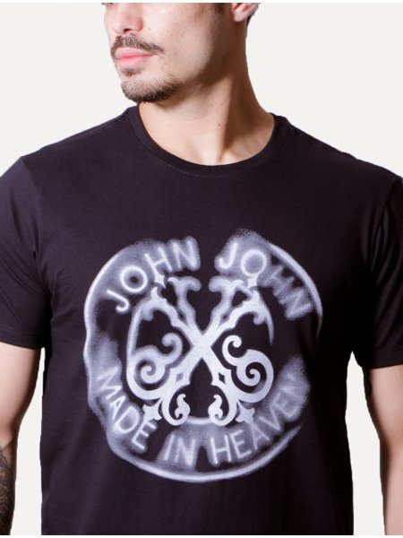 Camiseta Estampada Caveira Preta John John - Black House Outlet